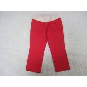 Old Navy Pants Womens 4 Red Maternity‎ Capri Cropped Casual Stretch Waist Band